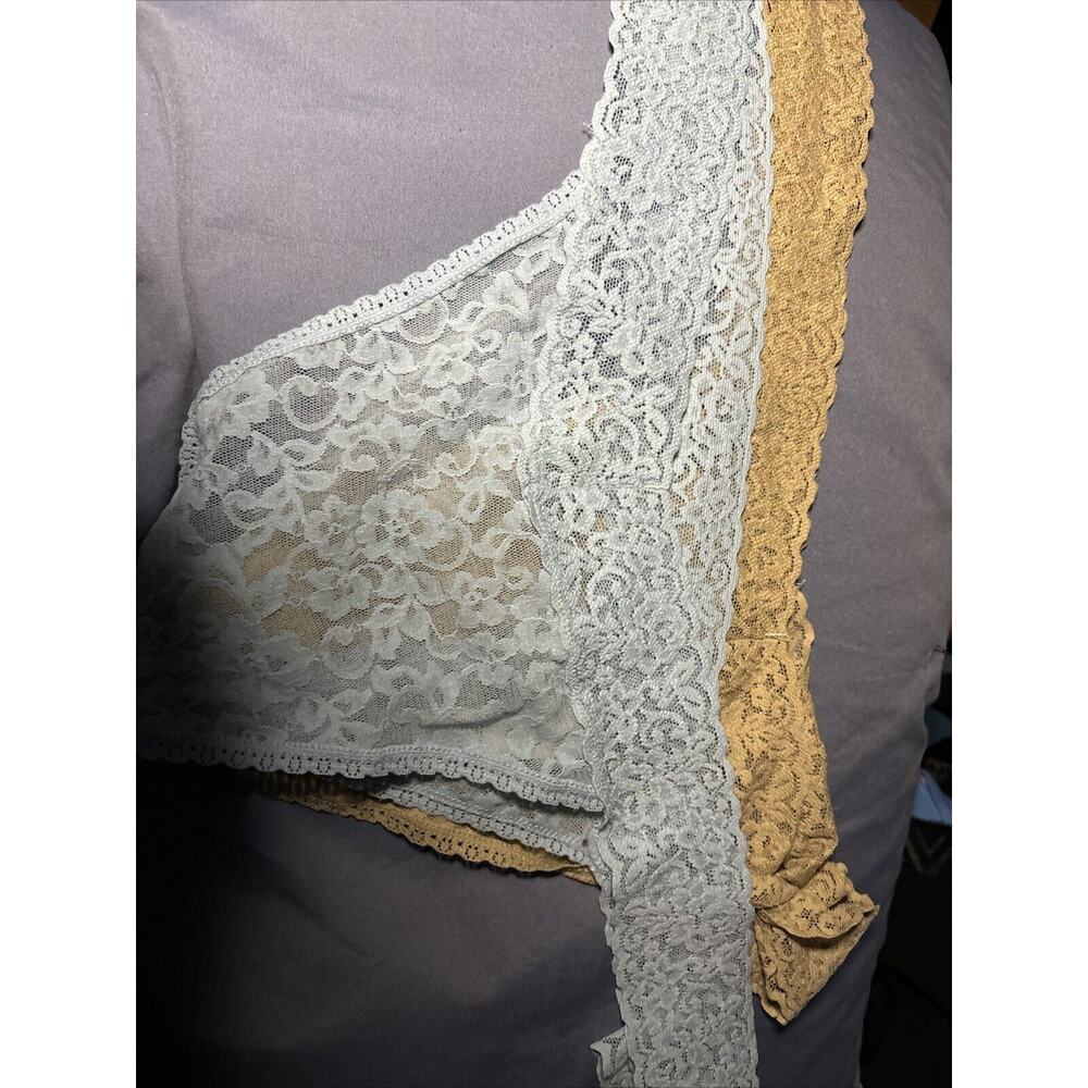 BP Women's Panties Lace Thong Blue And Lt Brown Size 4X. 2 Pack